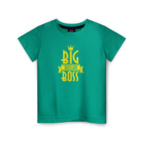 Детская футболка хлопок с принтом Big Russian Boss в Екатеринбурге, 100% хлопок | круглый вырез горловины, полуприлегающий силуэт, длина до линии бедер | bigg | trap | биг | босс | рашн | рэп | трап | треп | трэп