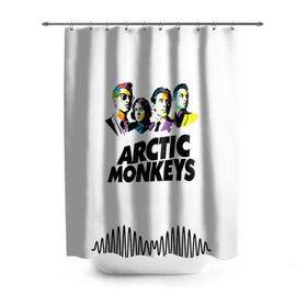 Штора 3D для ванной с принтом Arctic Monkeys 2 в Екатеринбурге, 100% полиэстер | плотность материала — 100 г/м2. Стандартный размер — 146 см х 180 см. По верхнему краю — пластиковые люверсы для креплений. В комплекте 10 пластиковых колец | am | arctic | arctic monkeys | monkeys | rock | алекс тёрнер | амы | арктические мартышки | джейми кук | мартышки | мэтт хелдерс. ам | ник омэлли | ник о’мэлли | рок