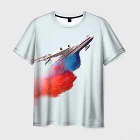 Мужская футболка 3D с принтом Самолет Мчс 1 в Екатеринбурге, 100% полиэфир | прямой крой, круглый вырез горловины, длина до линии бедер | Тематика изображения на принте: армия | армия россии | военная | военная техника | самолет | самолеты | техника