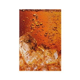 Обложка для паспорта матовая кожа с принтом Кола 3 в Екатеринбурге, натуральная матовая кожа | размер 19,3 х 13,7 см; прозрачные пластиковые крепления | Тематика изображения на принте: cocacola | cola | pepsi | кола | лёд | напиток | пепси | пузыри