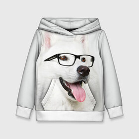 Детская толстовка 3D с принтом Собака в очках в Екатеринбурге, 100% полиэстер | двухслойный капюшон со шнурком для регулировки, мягкие манжеты на рукавах и по низу толстовки, спереди карман-кенгуру с мягким внутренним слоем | домашнее | животное | очки | пес | прикол | собака в очках | умный | ученый