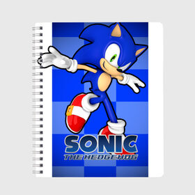 Тетрадь с принтом Sonic The-Hedgehog в Екатеринбурге, 100% бумага | 48 листов, плотность листов — 60 г/м2, плотность картонной обложки — 250 г/м2. Листы скреплены сбоку удобной пружинной спиралью. Уголки страниц и обложки скругленные. Цвет линий — светло-серый
 | sega sonic