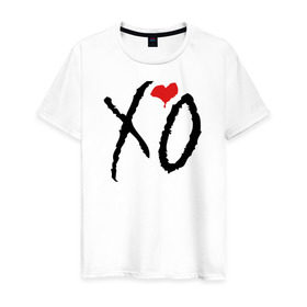 Мужская футболка хлопок с принтом XO в Екатеринбурге, 100% хлопок | прямой крой, круглый вырез горловины, длина до линии бедер, слегка спущенное плечо. | Тематика изображения на принте: drake | the weeknd | xo