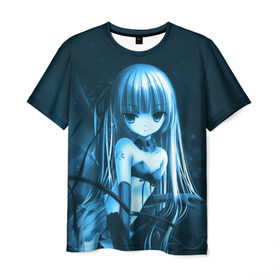 Мужская футболка 3D с принтом Anime Girl в Екатеринбурге, 100% полиэфир | прямой крой, круглый вырез горловины, длина до линии бедер | девушка