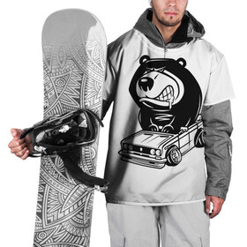 Накидка на куртку 3D с принтом Миша в Екатеринбурге, 100% полиэстер |  | Тематика изображения на принте: медведь | таз