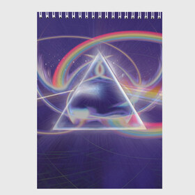 Скетчбук с принтом Pink Floyd в Екатеринбурге, 100% бумага
 | 48 листов, плотность листов — 100 г/м2, плотность картонной обложки — 250 г/м2. Листы скреплены сверху удобной пружинной спиралью | pink floyd
