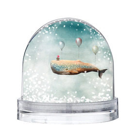 Снежный шар с принтом Кит в Екатеринбурге, Пластик | Изображение внутри шара печатается на глянцевой фотобумаге с двух сторон | автостопом по галактике | кит
