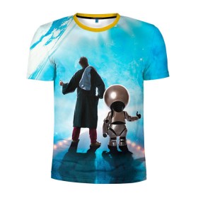 Мужская футболка 3D спортивная с принтом Автостопом по галактике в Екатеринбурге, 100% полиэстер с улучшенными характеристиками | приталенный силуэт, круглая горловина, широкие плечи, сужается к линии бедра | автостопом по галактике
