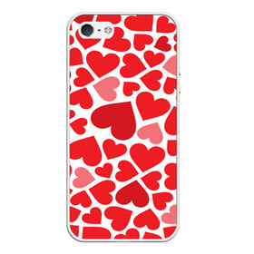 Чехол для iPhone 5/5S матовый с принтом Сердечки в Екатеринбурге, Силикон | Область печати: задняя сторона чехла, без боковых панелей | девушка | любовь | сердечко | сердце