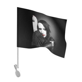 Флаг для автомобиля с принтом Мэрилин Мэнсон в Екатеринбурге, 100% полиэстер | Размер: 30*21 см | marilyn manson | мэрилин мэнсон
