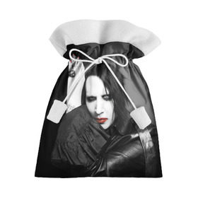 Подарочный 3D мешок с принтом Мэрилин Мэнсон в Екатеринбурге, 100% полиэстер | Размер: 29*39 см | Тематика изображения на принте: marilyn manson | мэрилин мэнсон