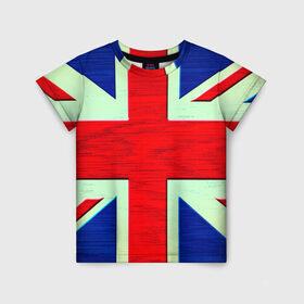 Детская футболка 3D с принтом Англия в Екатеринбурге, 100% гипоаллергенный полиэфир | прямой крой, круглый вырез горловины, длина до линии бедер, чуть спущенное плечо, ткань немного тянется | англия | модные | популярные | прикольные | стена | флаг