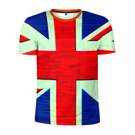 Мужская футболка 3D спортивная с принтом Англия в Екатеринбурге, 100% полиэстер с улучшенными характеристиками | приталенный силуэт, круглая горловина, широкие плечи, сужается к линии бедра | англия | модные | популярные | прикольные | стена | флаг
