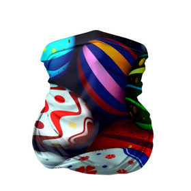 Бандана-труба 3D с принтом Пасха в Екатеринбурге, 100% полиэстер, ткань с особыми свойствами — Activecool | плотность 150‒180 г/м2; хорошо тянется, но сохраняет форму | Тематика изображения на принте: разноцветный | яйца | яркий