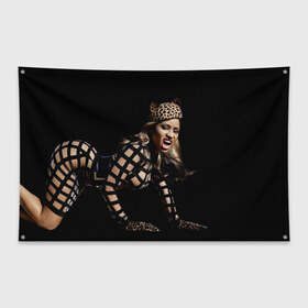 Флаг-баннер с принтом Ники Минаж в Екатеринбурге, 100% полиэстер | размер 67 х 109 см, плотность ткани — 95 г/м2; по краям флага есть четыре люверса для крепления | onika tanya maraj | автор исполнитель | актриса | американская | ники минаж | певица | рэпер