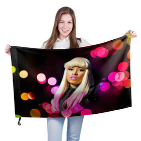Флаг 3D с принтом Ники Минаж в Екатеринбурге, 100% полиэстер | плотность ткани — 95 г/м2, размер — 67 х 109 см. Принт наносится с одной стороны | onika tanya maraj | автор исполнитель | актриса | американская | ники минаж | певица | рэпер | эпотаж