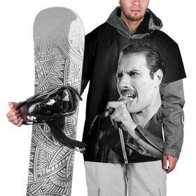 Накидка на куртку 3D с принтом Фредди Меркьюри в Екатеринбурге, 100% полиэстер |  | Тематика изображения на принте: freddie mercury | queen. | автор песен | британский | вокалист | певец | рок группа | фредди меркьюри