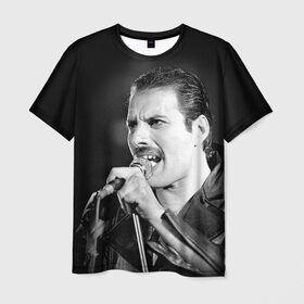 Мужская футболка 3D с принтом Фредди Меркьюри в Екатеринбурге, 100% полиэфир | прямой крой, круглый вырез горловины, длина до линии бедер | freddie mercury | queen. | автор песен | британский | вокалист | певец | рок группа | фредди меркьюри