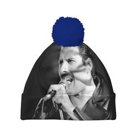 Шапка 3D c помпоном с принтом Фредди Меркьюри в Екатеринбурге, 100% полиэстер | универсальный размер, печать по всей поверхности изделия | freddie mercury | queen. | автор песен | британский | вокалист | певец | рок группа | фредди меркьюри