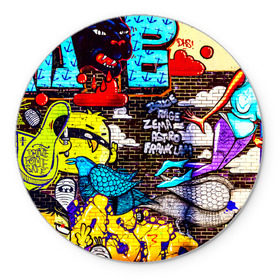 Коврик круглый с принтом Граффити в Екатеринбурге, резина и полиэстер | круглая форма, изображение наносится на всю лицевую часть | арт | город | стена