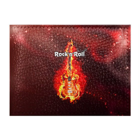 Обложка для студенческого билета с принтом Rock`n`Roll в Екатеринбурге, натуральная кожа | Размер: 11*8 см; Печать на всей внешней стороне | Тематика изображения на принте: rocknroll | гитара | музыка | рок