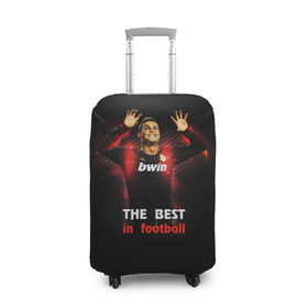 Чехол для чемодана 3D с принтом The best in football в Екатеринбурге, 86% полиэфир, 14% спандекс | двустороннее нанесение принта, прорези для ручек и колес | real | ronaldo | реал мадрид | роналдо | футбол
