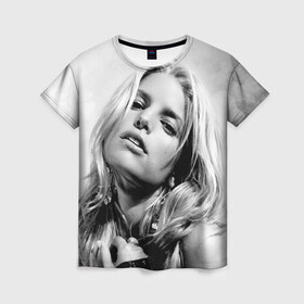 Женская футболка 3D с принтом Джессика Симпсон в Екатеринбурге, 100% полиэфир ( синтетическое хлопкоподобное полотно) | прямой крой, круглый вырез горловины, длина до линии бедер | jessica ann simpson | актриса | американская певица | джессика энн симпсон | телеведущая и дизайнер