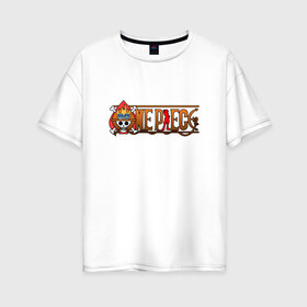Женская футболка хлопок Oversize с принтом One Piece - logo Ace в Екатеринбурге, 100% хлопок | свободный крой, круглый ворот, спущенный рукав, длина до линии бедер
 | ван пис | лого | луффи | мугивара | пираты | эйс
