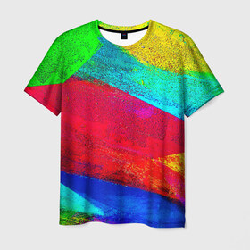 Мужская футболка 3D с принтом Краска в Екатеринбурге, 100% полиэфир | прямой крой, круглый вырез горловины, длина до линии бедер | гранж | краска | новые | прикольные | текстуры | цветные