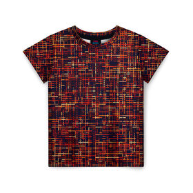 Детская футболка 3D с принтом Плетение в Екатеринбурге, 100% гипоаллергенный полиэфир | прямой крой, круглый вырез горловины, длина до линии бедер, чуть спущенное плечо, ткань немного тянется | Тематика изображения на принте: red | красный | новые | плетение | прикольные | текстуры