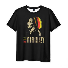 Мужская футболка 3D с принтом Bob Marley в Екатеринбурге, 100% полиэфир | прямой крой, круглый вырез горловины, длина до линии бедер | bob marley | боб марли | музыка | регги | ямайка
