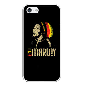 Чехол для iPhone 5/5S матовый с принтом Bob Marley в Екатеринбурге, Силикон | Область печати: задняя сторона чехла, без боковых панелей | bob marley | боб марли | музыка | регги | ямайка