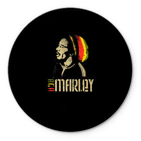 Коврик круглый с принтом Bob Marley в Екатеринбурге, резина и полиэстер | круглая форма, изображение наносится на всю лицевую часть | Тематика изображения на принте: bob marley | боб марли | музыка | регги | ямайка