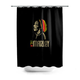 Штора 3D для ванной с принтом Bob Marley в Екатеринбурге, 100% полиэстер | плотность материала — 100 г/м2. Стандартный размер — 146 см х 180 см. По верхнему краю — пластиковые люверсы для креплений. В комплекте 10 пластиковых колец | bob marley | боб марли | музыка | регги | ямайка