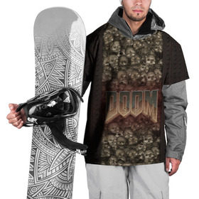 Накидка на куртку 3D с принтом Doom classik 2 в Екатеринбурге, 100% полиэстер |  | заклепки | метал | череп