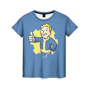 Женская футболка 3D с принтом Fallout в Екатеринбурге, 100% полиэфир ( синтетическое хлопкоподобное полотно) | прямой крой, круглый вырез горловины, длина до линии бедер | fallout | фалаут