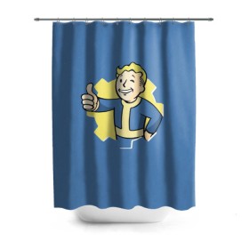 Штора 3D для ванной с принтом Fallout в Екатеринбурге, 100% полиэстер | плотность материала — 100 г/м2. Стандартный размер — 146 см х 180 см. По верхнему краю — пластиковые люверсы для креплений. В комплекте 10 пластиковых колец | fallout | фалаут