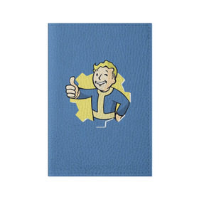 Обложка для паспорта матовая кожа с принтом Fallout в Екатеринбурге, натуральная матовая кожа | размер 19,3 х 13,7 см; прозрачные пластиковые крепления | Тематика изображения на принте: fallout | фалаут