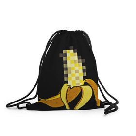 Рюкзак-мешок 3D с принтом Банан 18+ в Екатеринбурге, 100% полиэстер | плотность ткани — 200 г/м2, размер — 35 х 45 см; лямки — толстые шнурки, застежка на шнуровке, без карманов и подкладки | банан | большой банан | ххх