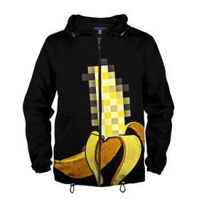 Мужская ветровка 3D с принтом Банан 18+ в Екатеринбурге, 100% полиэстер | подол и капюшон оформлены резинкой с фиксаторами, два кармана без застежек по бокам, один потайной карман на груди | банан | большой банан | ххх