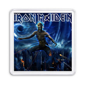 Магнит 55*55 с принтом Iron Maiden в Екатеринбурге, Пластик | Размер: 65*65 мм; Размер печати: 55*55 мм | iron maiden | rock | рок | череп