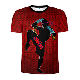Мужская футболка 3D спортивная с принтом Muay thai 1 в Екатеринбурге, 100% полиэстер с улучшенными характеристиками | приталенный силуэт, круглая горловина, широкие плечи, сужается к линии бедра | muay thai