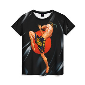 Женская футболка 3D с принтом Muay thai 4 в Екатеринбурге, 100% полиэфир ( синтетическое хлопкоподобное полотно) | прямой крой, круглый вырез горловины, длина до линии бедер | muay thai