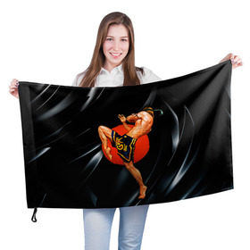 Флаг 3D с принтом Muay thai 4 в Екатеринбурге, 100% полиэстер | плотность ткани — 95 г/м2, размер — 67 х 109 см. Принт наносится с одной стороны | Тематика изображения на принте: muay thai