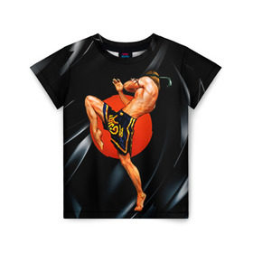Детская футболка 3D с принтом Muay thai 4 в Екатеринбурге, 100% гипоаллергенный полиэфир | прямой крой, круглый вырез горловины, длина до линии бедер, чуть спущенное плечо, ткань немного тянется | Тематика изображения на принте: muay thai