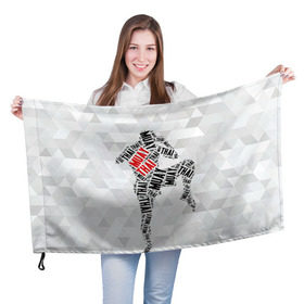 Флаг 3D с принтом Muay thai 5 в Екатеринбурге, 100% полиэстер | плотность ткани — 95 г/м2, размер — 67 х 109 см. Принт наносится с одной стороны | muay thai