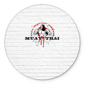 Коврик круглый с принтом Muay thai 7 в Екатеринбурге, резина и полиэстер | круглая форма, изображение наносится на всю лицевую часть | muay thai
