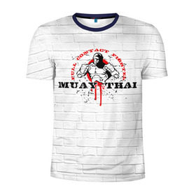 Мужская футболка 3D спортивная с принтом Muay thai 7 в Екатеринбурге, 100% полиэстер с улучшенными характеристиками | приталенный силуэт, круглая горловина, широкие плечи, сужается к линии бедра | muay thai