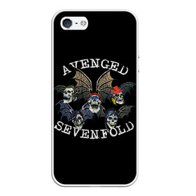 Чехол для iPhone 5/5S матовый с принтом Avenged Sevenfold в Екатеринбурге, Силикон | Область печати: задняя сторона чехла, без боковых панелей | Тематика изображения на принте: avenged sevenfold