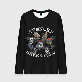 Мужской лонгслив 3D с принтом Avenged Sevenfold в Екатеринбурге, 100% полиэстер | длинные рукава, круглый вырез горловины, полуприлегающий силуэт | Тематика изображения на принте: avenged sevenfold